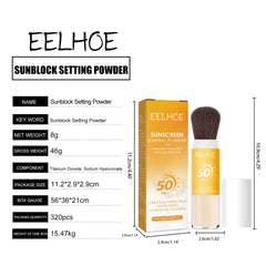 Eelhoe 8g Spf50 Sunscreen Loose Powder Makeup Setting Matte Face Waterproof Invisible Pores Lasting Sunblock Setting Powder