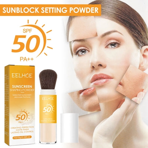 Eelhoe 8g Spf50 Sunscreen Loose Powder Makeup Setting Matte Face Waterproof Invisible Pores Lasting Sunblock Setting Powder