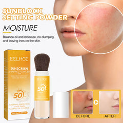 Eelhoe 8g Spf50 Sunscreen Loose Powder Makeup Setting Matte Face Waterproof Invisible Pores Lasting Sunblock Setting Powder