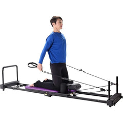 Pilates Reformer Workout Machine for Home Gym with Cardio Rebounder