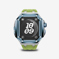 Luxury Titanium Alloy Modification Kit For Apple Watch Ultra 2 1 49mm Fluororubber Strap For Iwatch Series 9 8 7 6SE 5 45MM 44MM