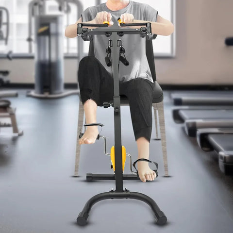 Foldable Pedal Exerciser Bike for Seniors for Total Body Home Folding Adjustable Rehab Fitness Equipment for Elderly