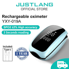 Rechargeable Finger Pulse Oximeter – SpO2 &amp; Heart Rate Monitor with LED Display