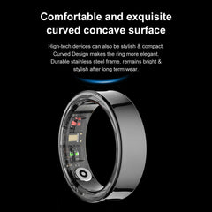 R09 Smart Ring Waterproof Sport Health Ring Heart Rate Blood Oxygen Sleep Monitoring with Charging Case for Xiaomi Samsung Phone