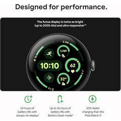 Pixel Watch Latest Model - Android Smartwatch, Heart Rate Tracking, Fitbit Advanced Running, 24-Hour Battery Wi-Fi