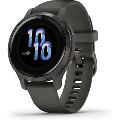 Smaller-sized GPS Smartwatch with Advanced Health Monitoring and Fitness Features, Slate Bezel with Graphite Case