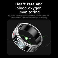 RS08 Smart Ring Multi-sport Modes Health Fitness Rings Bluetooth-Compatible 5.1 Sport Health Ring for Men Women for Android iOS