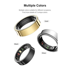 R09 Smart Ring Waterproof Sport Health Ring Heart Rate Blood Oxygen Sleep Monitoring with Charging Case for Xiaomi Samsung Phone