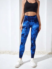 2023 Tie-Dye Seamless Yoga Pants – High-Waist Push-Up Leggings for Workout & Style
