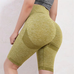 Women's Fitness Cer Mid Length High Stretch Absorbent Yoga pants push up pants cycling jogging fitness