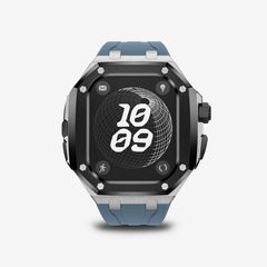 Luxury Titanium Alloy Modification Kit For Apple Watch Ultra 2 1 49mm Fluororubber Strap For Iwatch Series 9 8 7 6SE 5 45MM 44MM