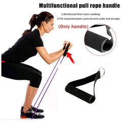 2Pcs Gym Resistance Bands Handles Anti-Slip Exercise Handles Fitness Strap Attachment Grips for Pilates Yoga Strength Trainer