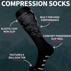 1 Pair Compression Socks – Calf Support for Running, Travel, Pregnancy &amp; Recovery