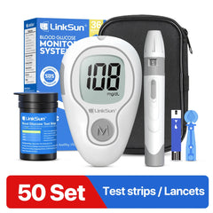 LinkSun G-425-3 Blood Glucose Meter Glucometer Full Set Medical Diabetes Blood Sugar Monitor Complete Kit Glucose Test Strips