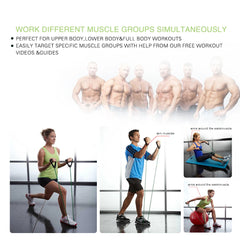 11Pcs Resistance Bands Yoga Pilates Crossfit Fitness Equipment Elastic Pull Rope Workout Latex Tube Set