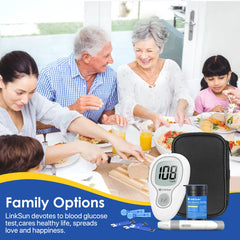 LinkSun G-425-3 Blood Glucose Meter Glucometer Full Set Medical Diabetes Blood Sugar Monitor Complete Kit Glucose Test Strips