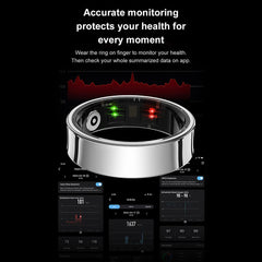 R09 Smart Ring Waterproof Sport Health Ring Heart Rate Blood Oxygen Sleep Monitoring with Charging Case for Xiaomi Samsung Phone