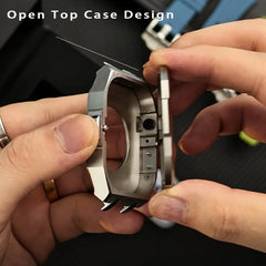 Luxury Titanium Alloy Modification Kit For Apple Watch Ultra 2 1 49mm Fluororubber Strap For Iwatch Series 9 8 7 6SE 5 45MM 44MM