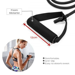 3-Level Resistance Pull Rope Bands – Full-Body Home Workout with Handles