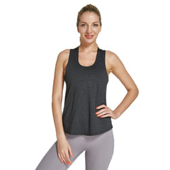 Quick Dry Women Yoga Shirt,Breathable Sleveless Workout Tops,Loose Running Sports Shirt Solid Color Yoga Tops Gym Clothing